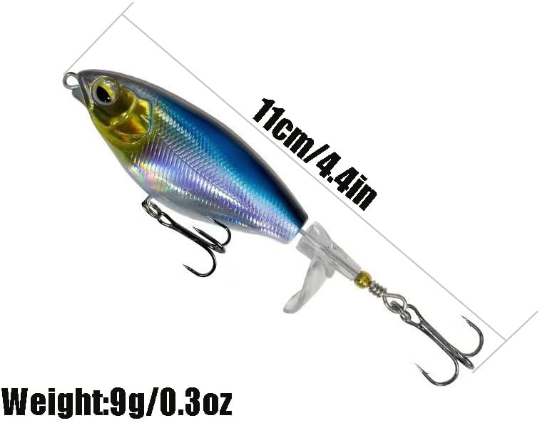 5Pcs Premium Top Water Fishing Lures, Lure for Bass with Soft Propeller Tail Catfish,Pike Perch, Bass, Lures Freshwater or Saltwater