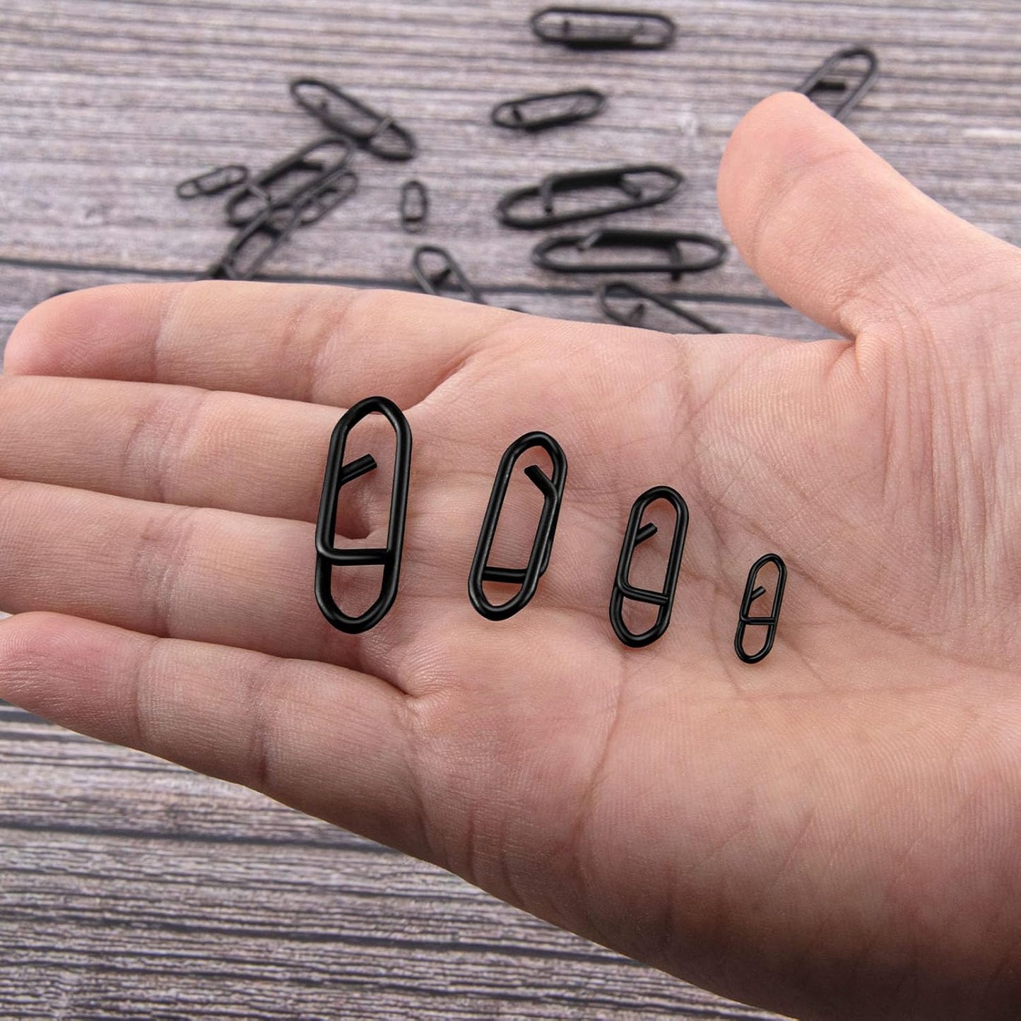 50-Pack Fishing Stealth Power Speed Clips, High Strength Stainless Steel Clips for Lures Quick Change, Freshwater Saltwater Crankbait Popper Snap Connector Tackle  25LB