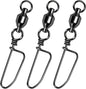 20-Pack Ball Bearing Swivels with Snaps, Fishing Snap Tackle Saltwater Freshwater Coastlock Snaps Barrel Swivel Leader Connector Downrigger Planer Release Clips  #2-49lb