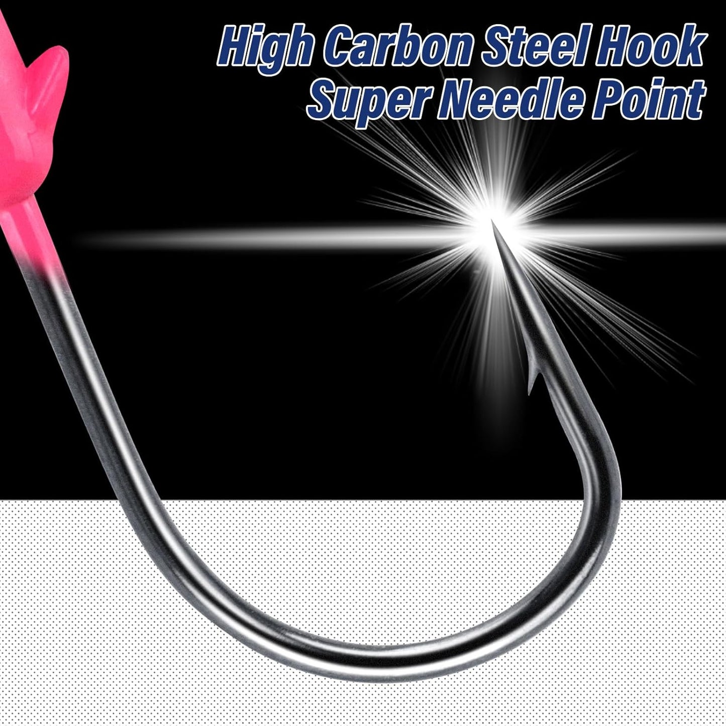10-Pack Round Fishing Jig Heads, Bass Ball Jigs Hooks 3D Eyes High Carbon Steel 1/8-1/2OZ Pompano Head Saltwater Freshwater Heads for Trout Walleye Striper Pink 1/4oz