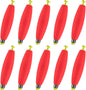 10-Pack Fishing Bobbers Floats, Weighted for Cigar EVA Foam Snap-on Floats Corks Floaters Buoys Crappie Bass Panfish Bluegills Trout Red 1.4IN - 3/32OZ