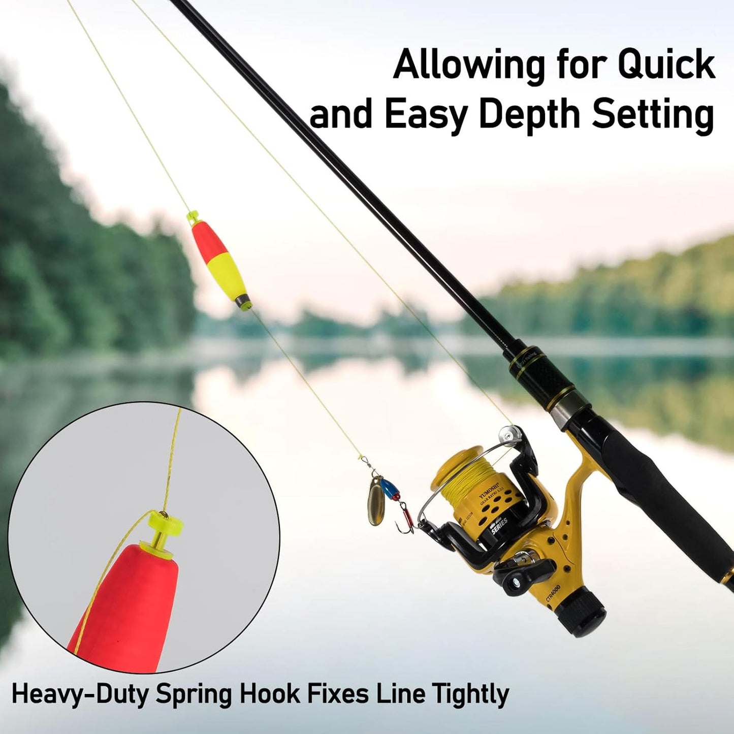 10-Pack Fishing Bobbers Floats, Weighted for Cigar EVA Foam Snap-on Floats Corks Floaters Buoys Crappie Bass Panfish Bluegills Trout Red 1.4IN - 3/32OZ