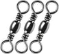 100-Pack Fishing Barrel Swivels, High Strength Stainless Solid Ring Brass Swivel with Black Nickel Coating, Rolling Swivels Tackle Line Connector Saltwater Freshwater  #16-18LB