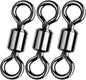 Fishing Barrel Swivels 20 to 50-Pack Tackle Freshwater Saltwater Swivel Rolling Heavy Duty Black Nickel Stainless Steel Lures Leaders Line Connectors Terminal  #10(31LB)-50 Pack