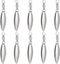 10 Pack Spinner Blades with Ball Bearing Swivels Tail Spinnerbait Lure Making Supplies Bass Lures Soft #3.5 Willow Blades, Silver, 10pcs