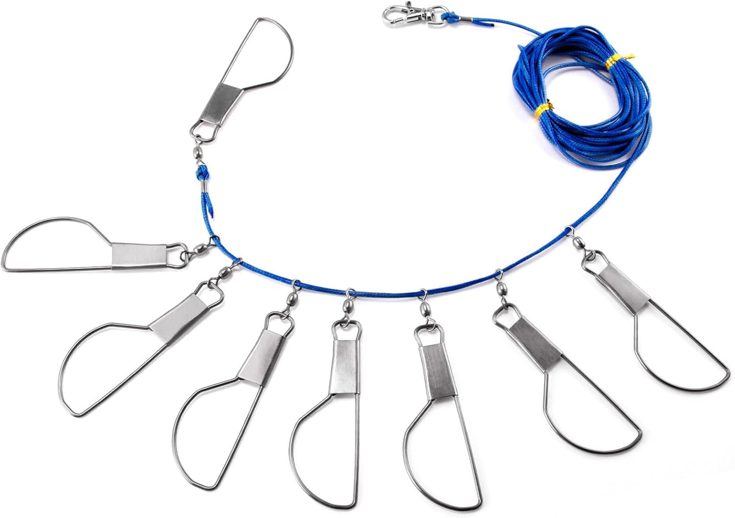Fish Stringer 16ft/6.5ft, Fishing with Stainless Steel Swivels Snaps Lock and Heavy Duty Ground Pillar, Stringers Trout Gear for Bass Salmon Walleye 16ft 8 snaps