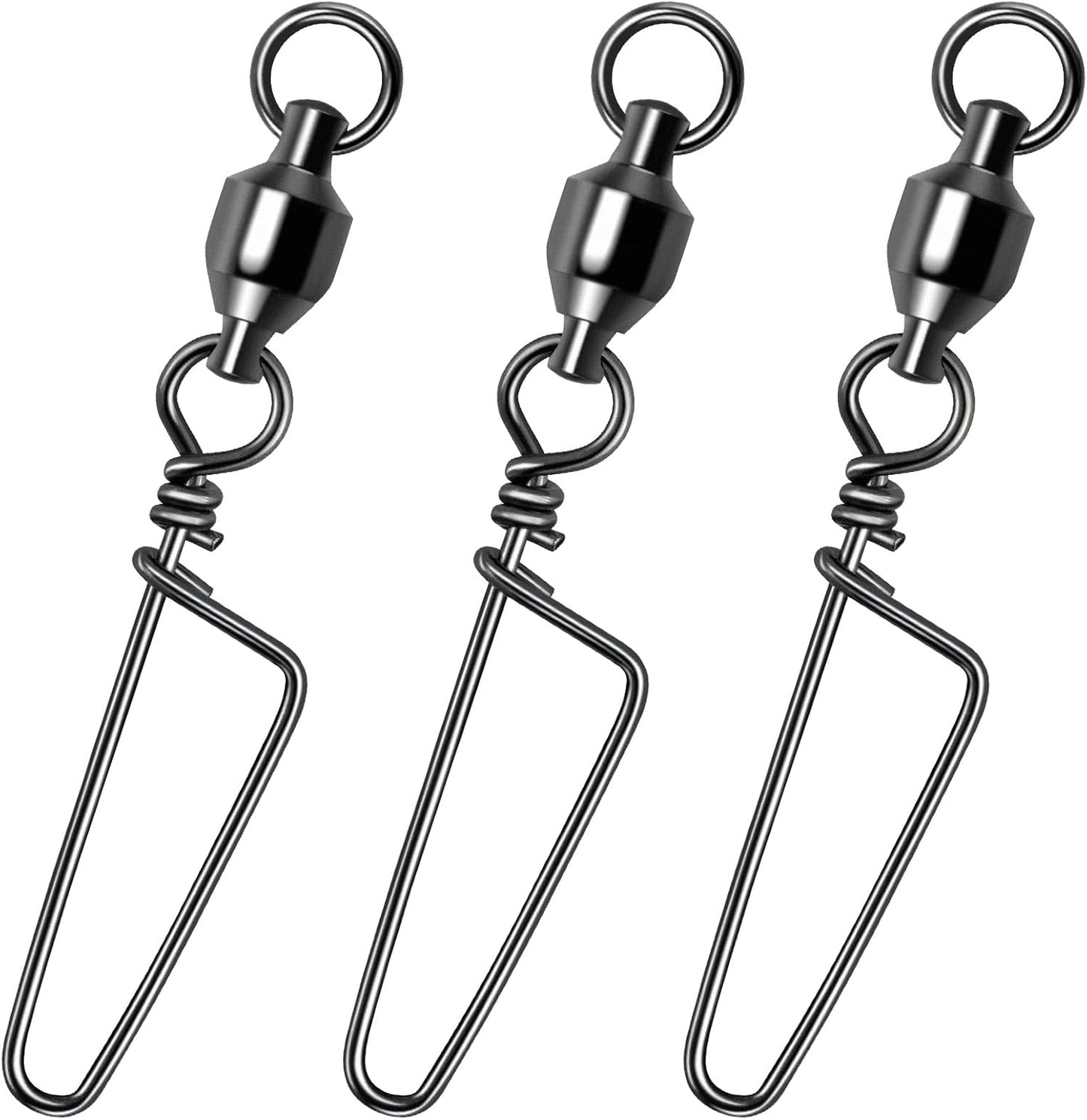 Fishing Snap Swivels, High Strength Ball Bearing Swivel with Stainless Steel Coastlock 26-503LB, Black Nickel Coating Corrosion Resistance Freshwater Saltwater  #6-178LB-10pcs-Extra Inventory