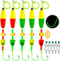 5-Pack Catfish Bait Float Rigs Kit, Ready Cat Fish Rig with Rattles Peg Floats Beads Circle Hooks 6/0 8/0 10/0, Catfishing Tackle Equipment Rattle Floater Bobbers Fishing Gear  Hook - 30LB Line
