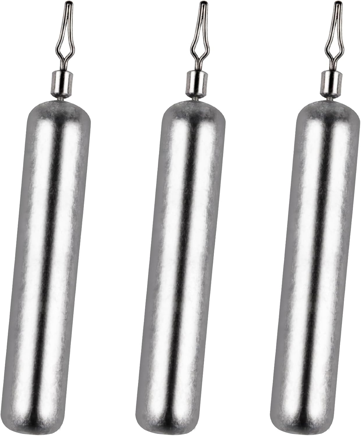 30-Pack Fishing Drop Shot Weights Sinkers Lead Dropshot Rig Freshwater Saltwater Skinny Pencil Shaped Sinker with Rolling Swivel for Bass 1/8oz- 1oz  1/4oz