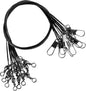 50PCS Fishing Leaders, Fish Line Stainless Steel Wire with Swivels Snap, High-Strength 30LB Hi-Low Rig Leader Tackle Gear Connector for Lures Baits Rigs Hooks Black 6IN
