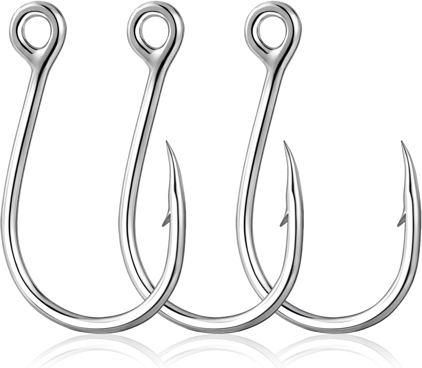 10-Pack Inline Hooks 5X Strong Single Replacement Hook for Hard Baits, High Carbon Steel Heavy Duty Welded Eye Fishing Hooks, Jigging Freshwater Saltwater Trolling Tackle  #3/0