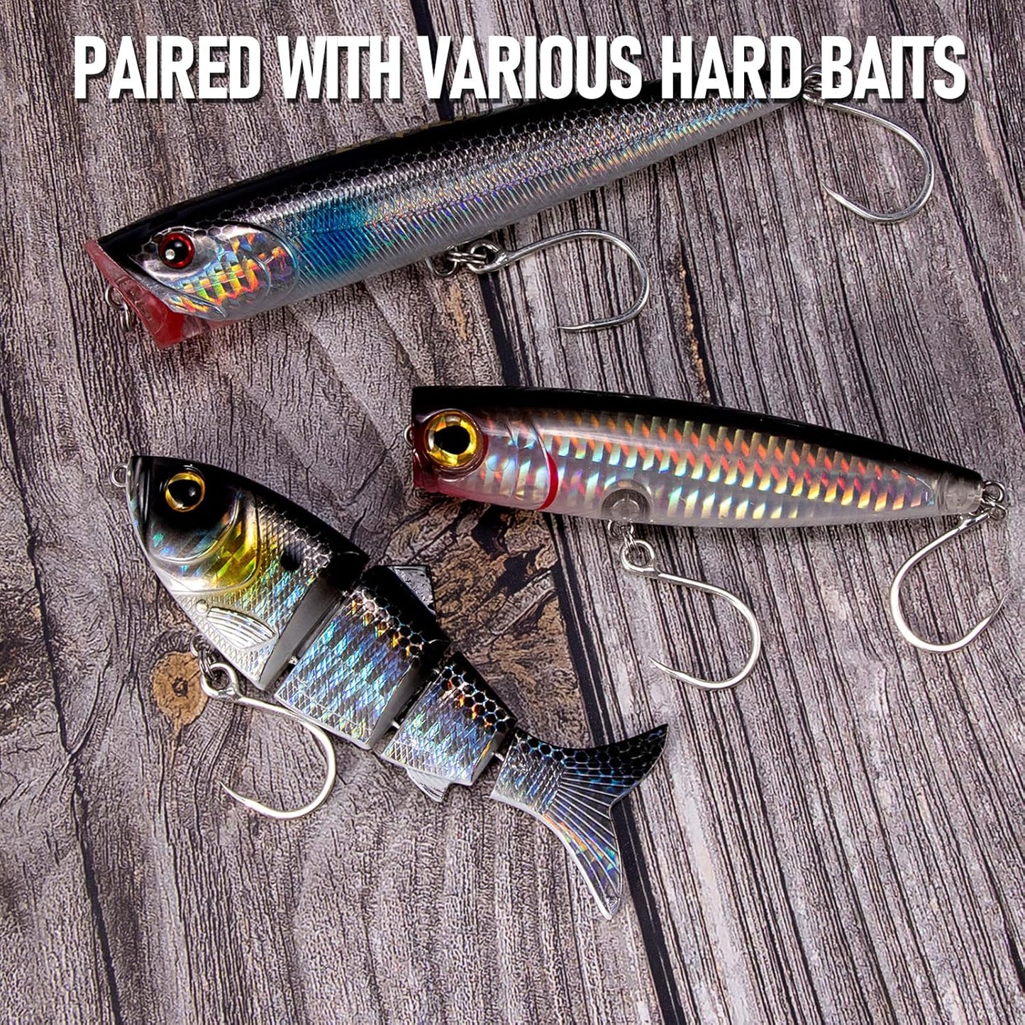 10-Pack Inline Hooks 5X Strong Single Replacement Hook for Hard Baits, High Carbon Steel Heavy Duty Welded Eye Fishing Hooks, Jigging Freshwater Saltwater Trolling Tackle  #3/0