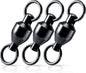 30-Pack Fishing Swivels Ball Bearing Tackle, High Strength Stainless Steel Solid Welded Rings Barrel Swivel Hook Line Connector with Black Nickel Coating Saltwater Freshwater  #0-33LB