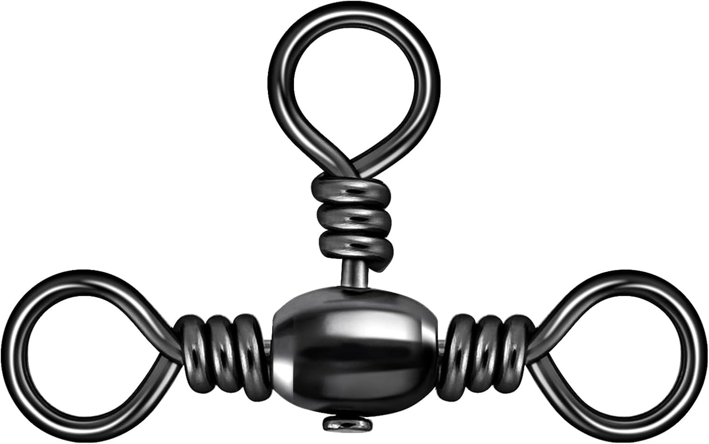 50-Pack 3 Way Swivels Fishing Tackle High Strength Stainless Steel Barrel 35-175LB Three Swivel for Saltwater Freshwater Catfish Rigs Surf  #2-101LB