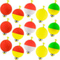 15-Pack Fishing Bobbers Floats, Weighted for Ball EVA Foam Snap-on Floats Corks Floaters Buoys Crappie Bass Panfish Bluegills Trout  #S-0.93in-1/8oz
