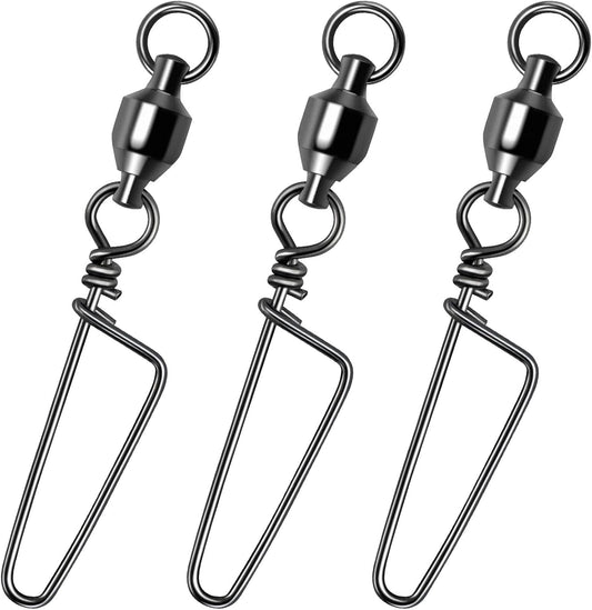 Fishing Snap Swivels, High Strength Ball Bearing Swivel with Stainless Steel Coastlock 26-503LB, Black Nickel Coating Corrosion Resistance Freshwater Saltwater #5-126LB-30pcs