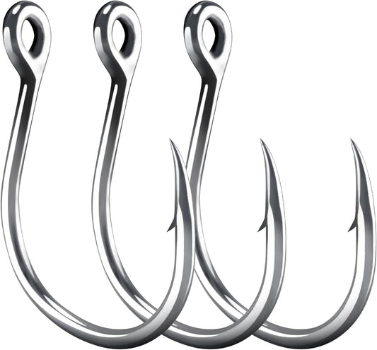 Fishing Circle Hooks 5X Strong Catfish Octopus Livebait Hooks, High Carbon Steel Welded Hook Jigging Replacement for Freshwater Saltwater Trolling Tackle Tuna, Marlin, Wahoo  #4/0 - 10 Pack