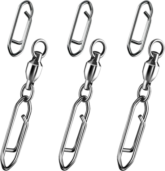 50-Pack Fishing Power Speed Clips 25LB Buy with 30-Pack Swivels 33LB