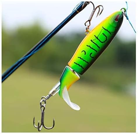 Topwater Fishing Lures Set Whopper Plopper Bass Lures with Floating Rotating Tail Fish Bait Lures Hard Bait Hook/Fish Tackle Bait for Freshwater and Saltwater