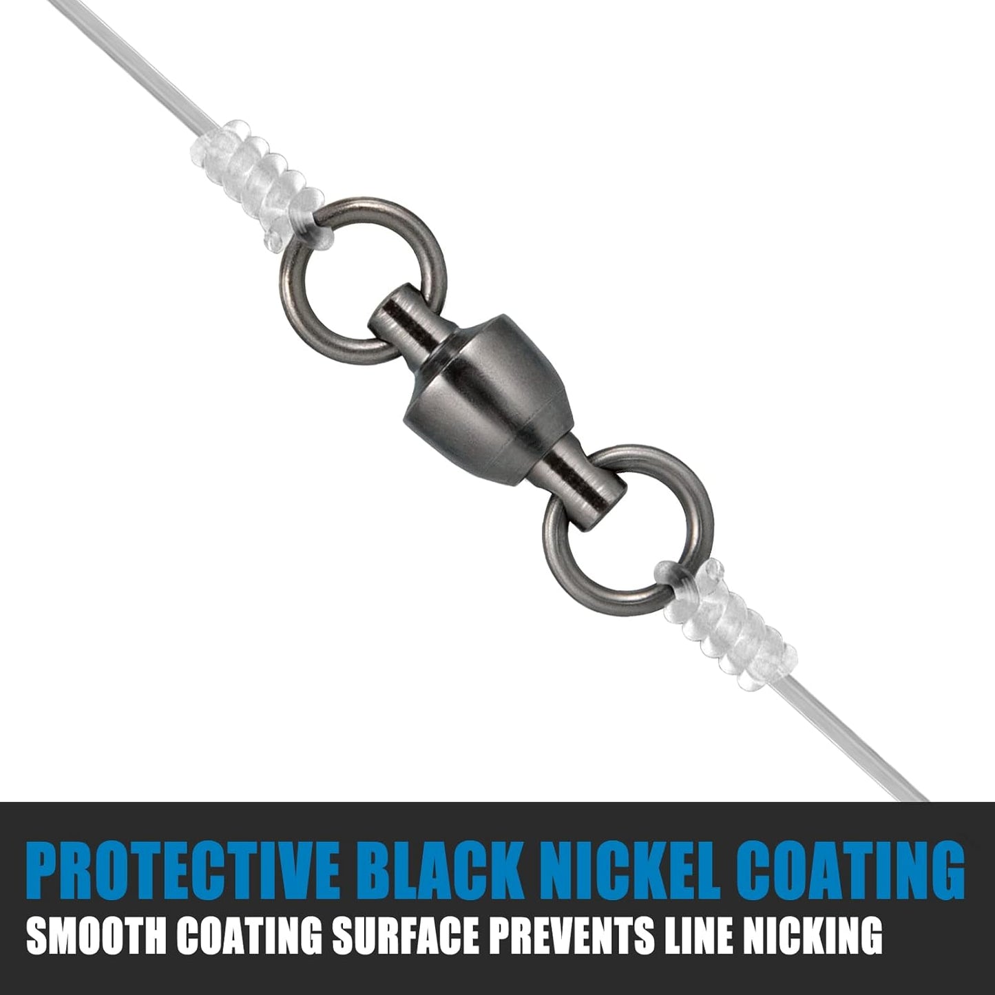 20 Pack Ball Bearing Fishing Swivels, Swivels Tackle Saltwater, Freshwater Stainless Heavy Duty Lure Leader Line Connector #0 - #0-33LB(0.58")