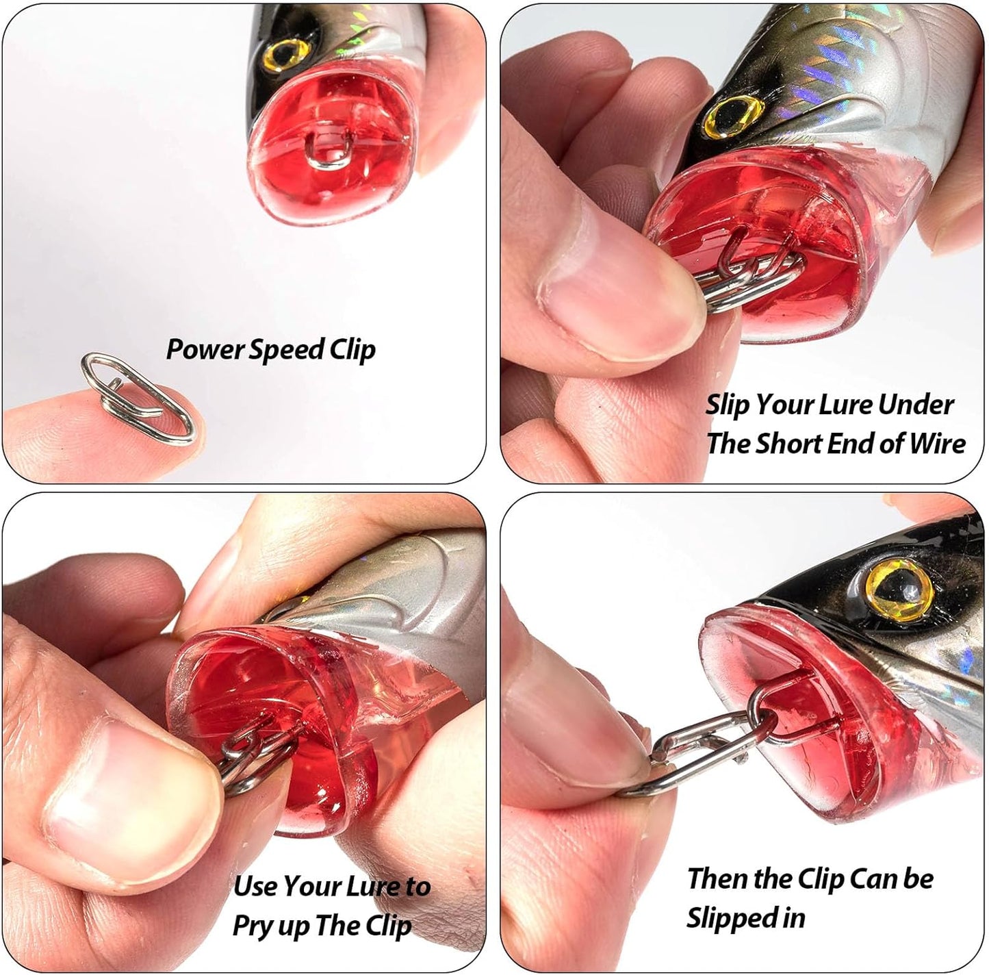 Fishing Speed Clips Power Quick for Lures Change Stainless Steel Lure Snaps Saltwater Freshwater Crankbait Tackle XS-25LB-0.5" 20 Pack