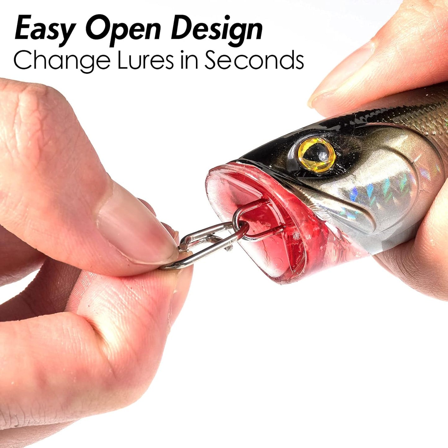Fishing Speed Clips Power Quick for Lures Change Stainless Steel Lure Snaps Saltwater Freshwater Crankbait Tackle XS-25LB-0.5" 20 Pack