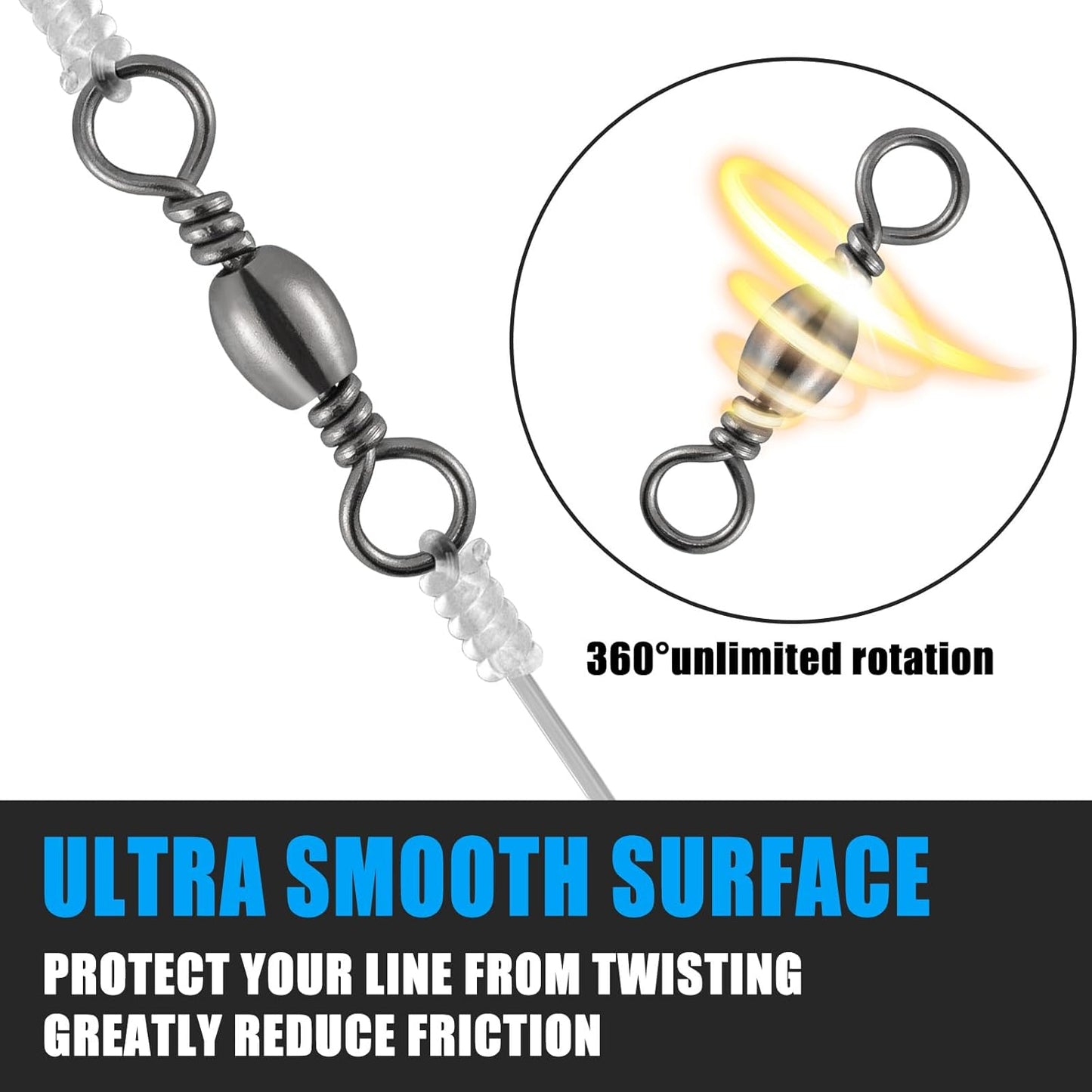 Barrel Swivels Fishing Tackles, for Salwater & Freshwater, Available from #16-#6/0, Leader Line Lure Connector - #16-18LB