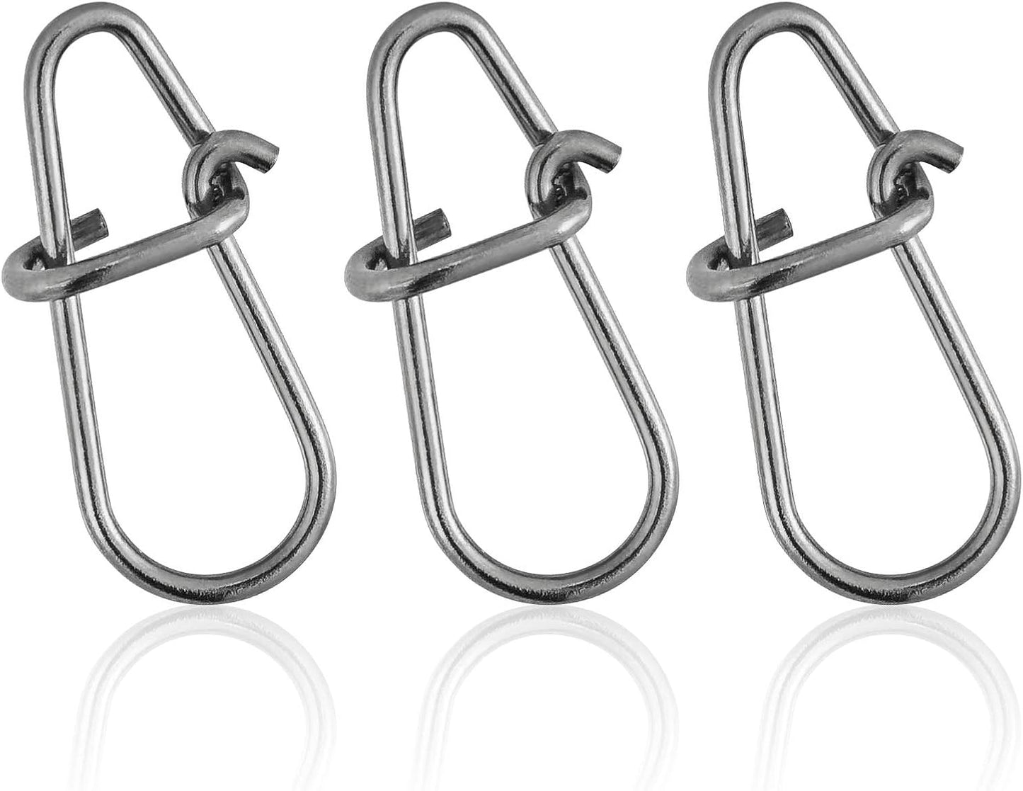 50 Pack Crankbait Snaps Stainless Steel Duo Lock Lure Quick Change Fishing Speed Clips Connector Freshwater Bass - #0-55LB-50