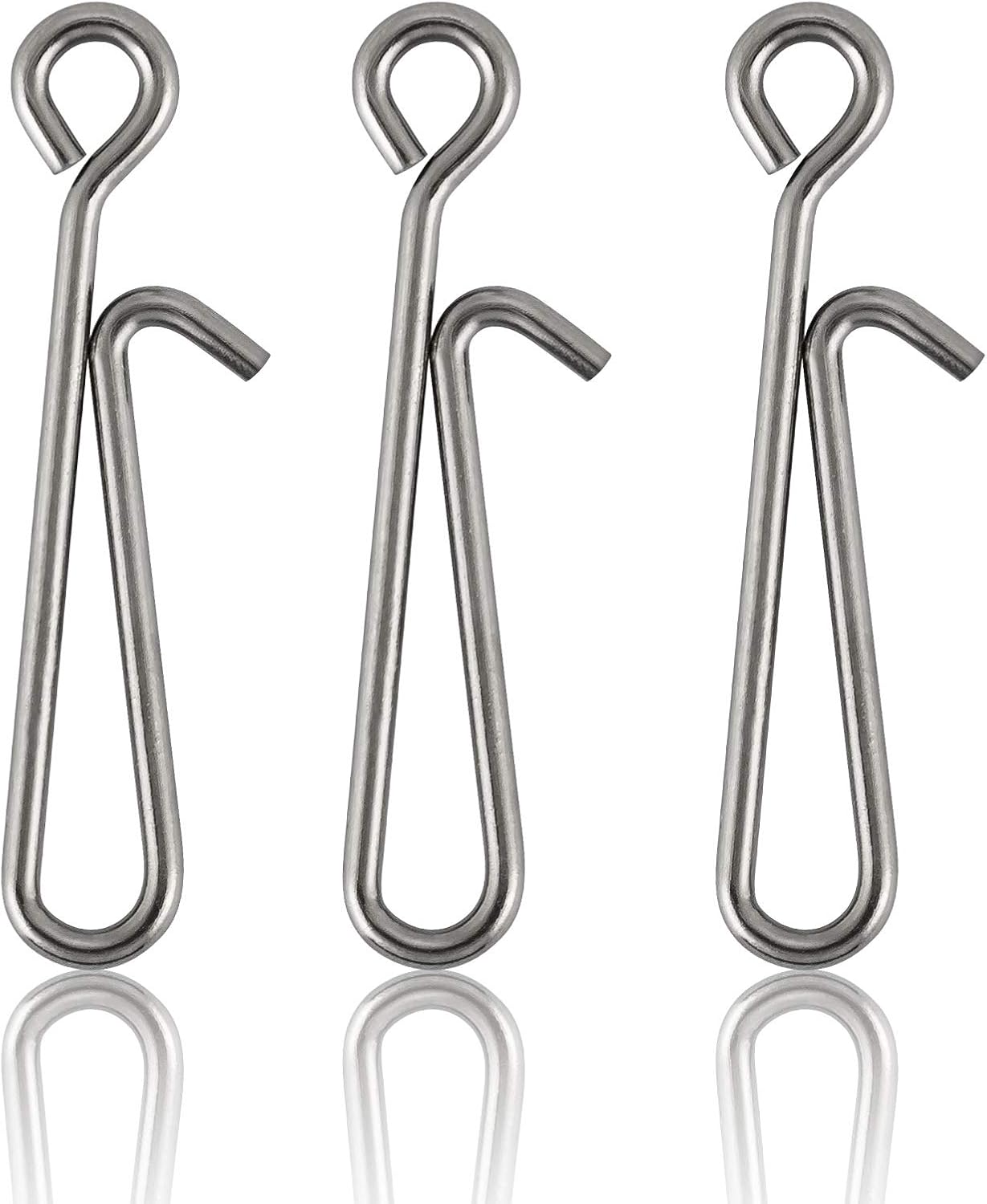 50 Pack Fishing Clips Quick Change Speed Crankbait Snaps Stainless Steel Line Lure Hook Connector Freshwater - #1-22LB-0.55"