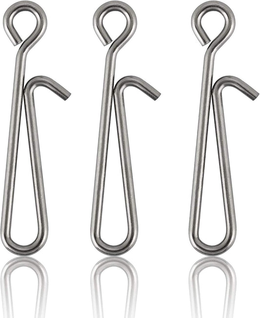 50 Pack Fishing Clips Quick Change Speed Crankbait Snaps Stainless Steel Line Lure Hook Connector Freshwater - #1-22LB-0.55"