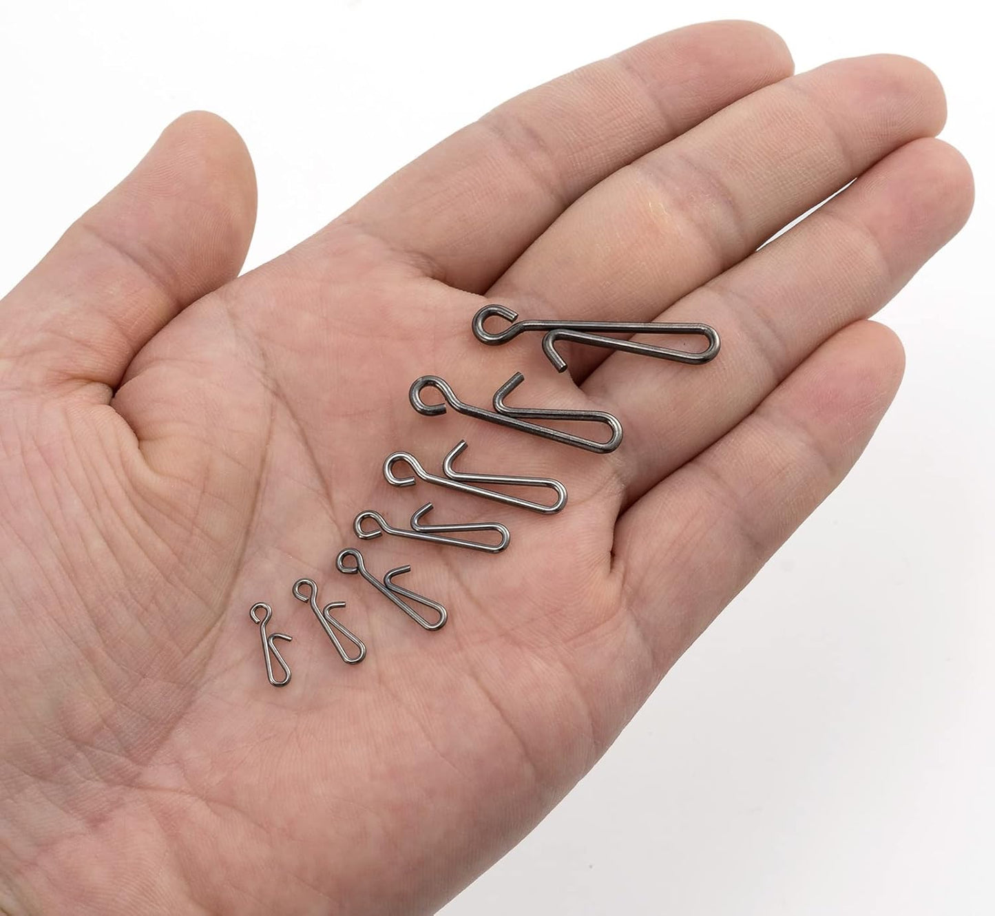 50 Pack Fishing Clips Quick Change Speed Crankbait Snaps Stainless Steel Line Lure Hook Connector Freshwater - #1-22LB-0.55"