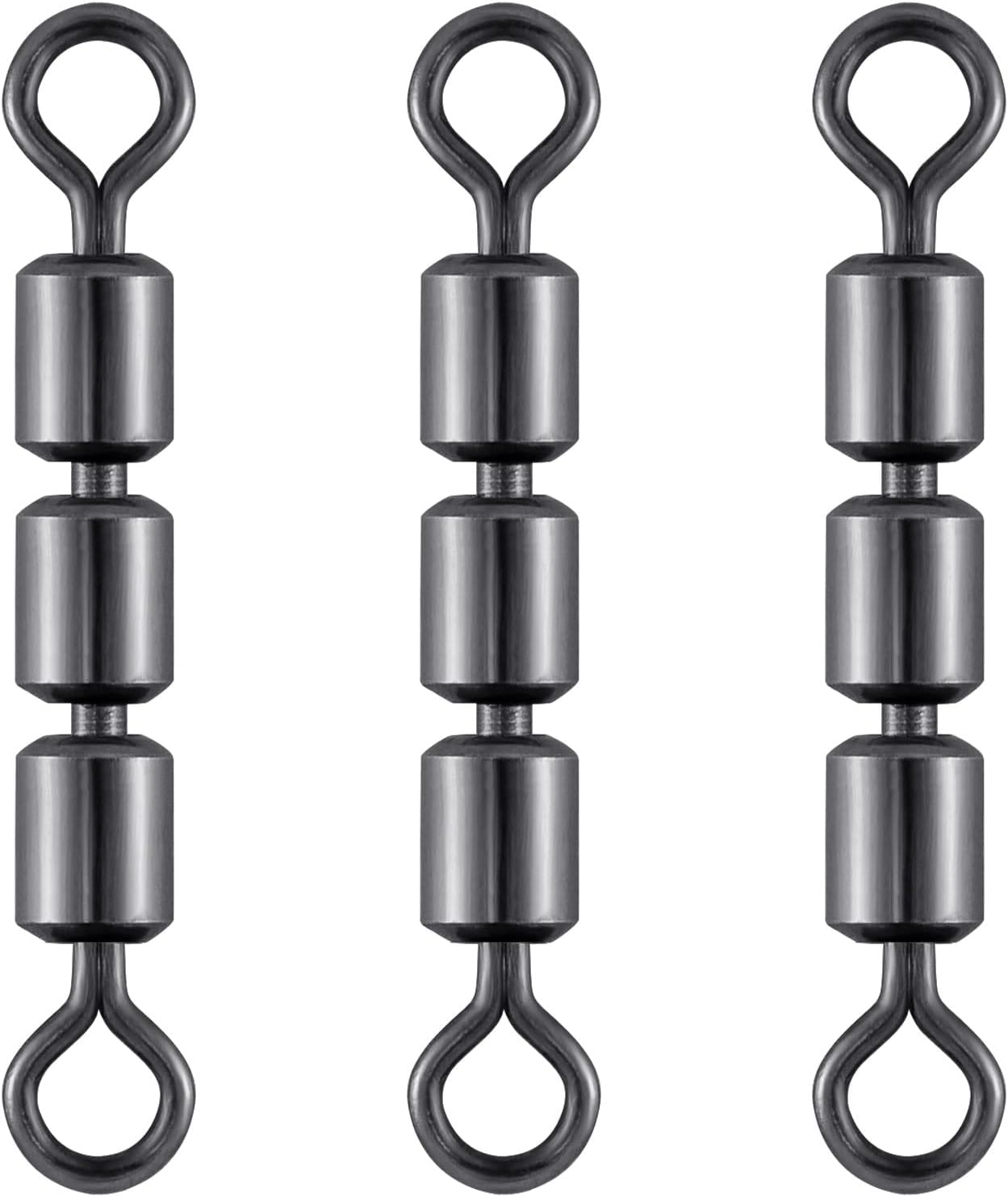 High Speed 3 Roller Swivels, Bead Chain Barrel Swivels Fishing Tackle Trolling Rolling Leader Lure Connector Salmon Walleye Freshwater - #3-84LB