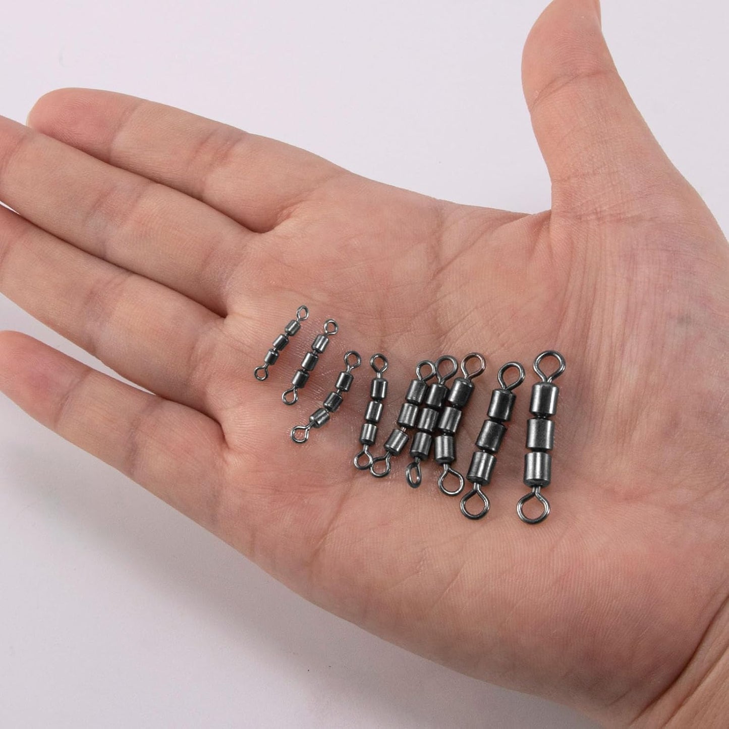 High Speed 3 Roller Swivels, Bead Chain Barrel Swivels Fishing Tackle Trolling Rolling Leader Lure Connector Salmon Walleye Freshwater - #3-84LB