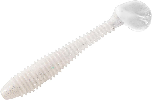 20 Pack Paddle Tail Swimbait Soft Fishing Lure Bass Freshwater Plastic Shad Bait Drop Shot Bluegill Panfish Crappie 1.4''/2''/3'' Pearl White 3''