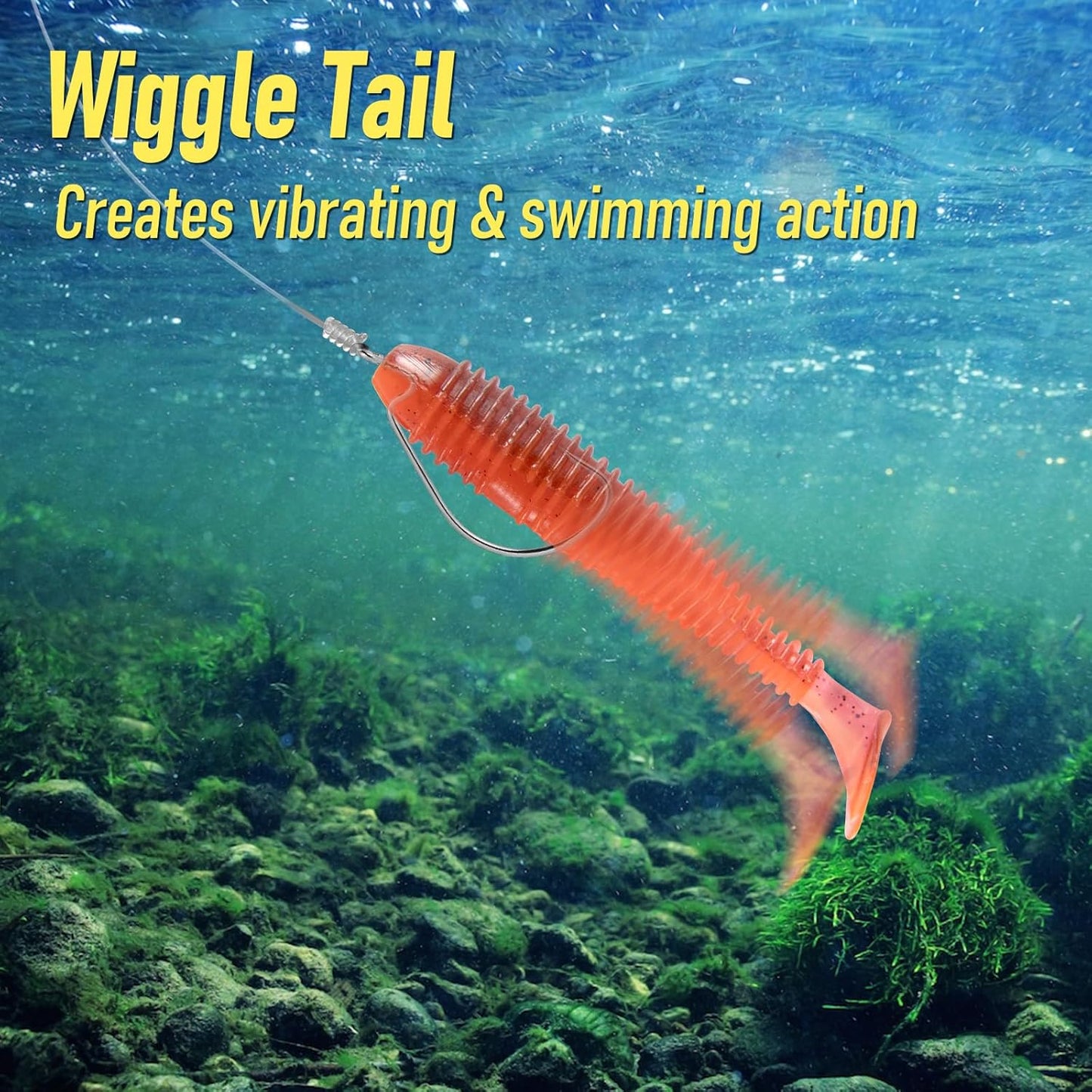 20 Pack Paddle Tail Swimbait Soft Fishing Lure Bass Freshwater Plastic Shad Bait Drop Shot Bluegill Panfish Crappie 1.4''/2''/3'' Pearl White 3''