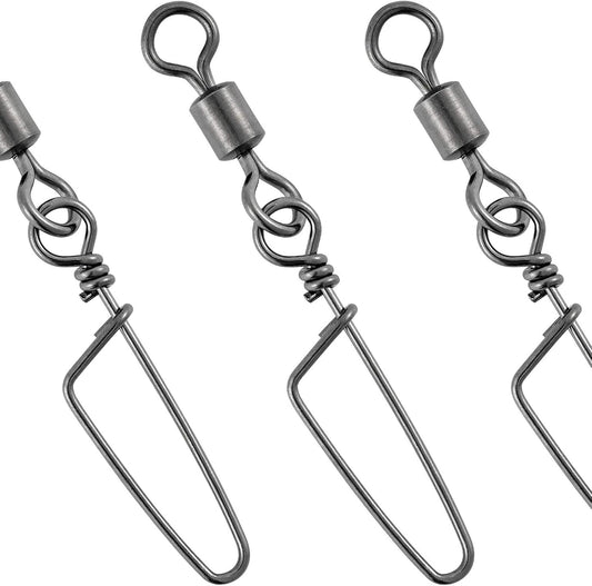 30 Pack Barrel Snap Swivels, Swivels Fishing Tackle Crane Rolling Coast Lock Lure Leader Line Connector Fresh&Saltwater - #4/0-198LB-30