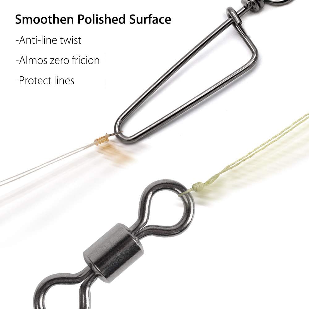 30 Pack Barrel Snap Swivels, Swivels Fishing Tackle Crane Rolling Coast Lock Lure Leader Line Connector Fresh&Saltwater - #4/0-198LB-30