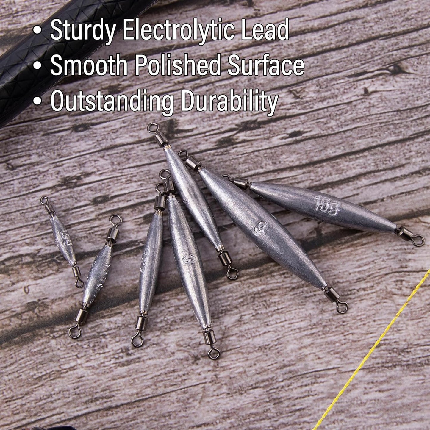 20 Pack Inline Trolling Weights with Double Barrel Swivels (1/16oz-3/4oz), Lead Egg Sinkers for Salmon Trout Walleye Freshwater Saltwater Fishing - 1/2oz-20