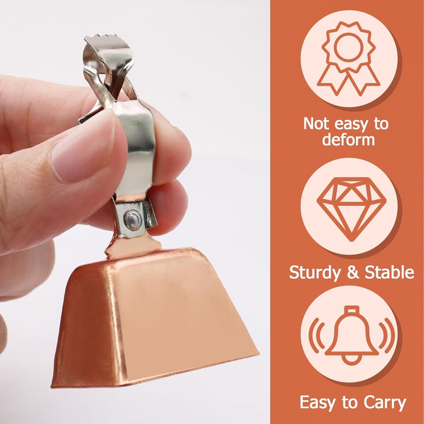 Biaungdo 20 Pcs Fishing Bells for Rods, Fishing Pole Catfish Bells with Clamp Clip on Poles, Metal Catfishing Equipment Rings Ice Accessories for Angling Rod Tips