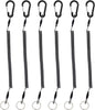 Stretchy Coiled Lanyards for Keys Kayak Fishing Equipment Pliers Tools, Black Blue Green Red Yellow Silver, 4/6pcs