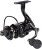 All Metal Spinning Fishing Reel - Ultra Smooth 5.2:1 Gear Ratio Saltwater Freshwater - Corrosion Resistant CNC Machined Fish Reel for Surfcasting Kayak - 1000 Size Black
