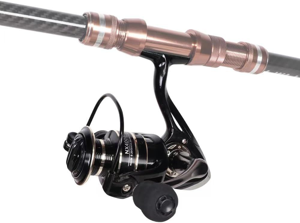 All Metal Spinning Fishing Reel - Ultra Smooth 5.2:1 Gear Ratio Saltwater Freshwater - Corrosion Resistant CNC Machined Fish Reel for Surfcasting Kayak - 2000 Size Red