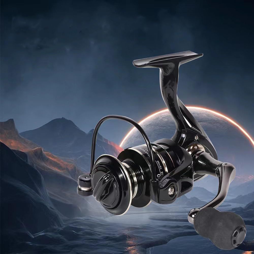 All Metal Spinning Fishing Reel - Ultra Smooth 5.2:1 Gear Ratio Saltwater Freshwater - Corrosion Resistant CNC Machined Fish Reel for Surfcasting Kayak - 4000 Size Red
