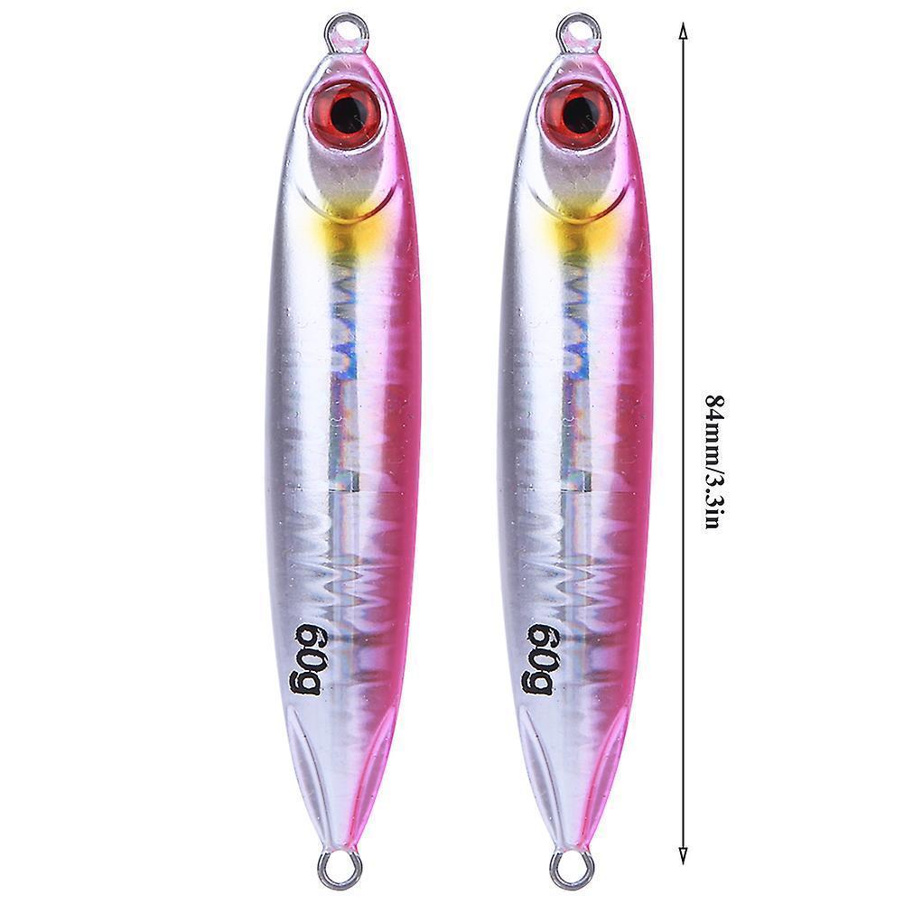 2Pcs Simulation Fish Shape Lure Bait Fishing Tackle Vivid Swimming Posturepink