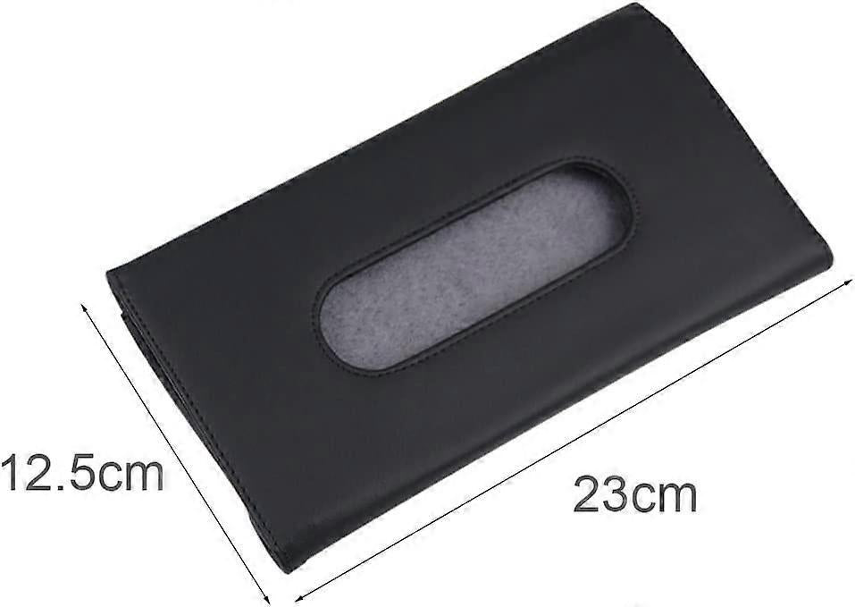 Car Visor Tissue Box Multifunctional Car Tissue Holder PU Leather Backseat Sun Visor Tissue Holder for Car Accessories (black)