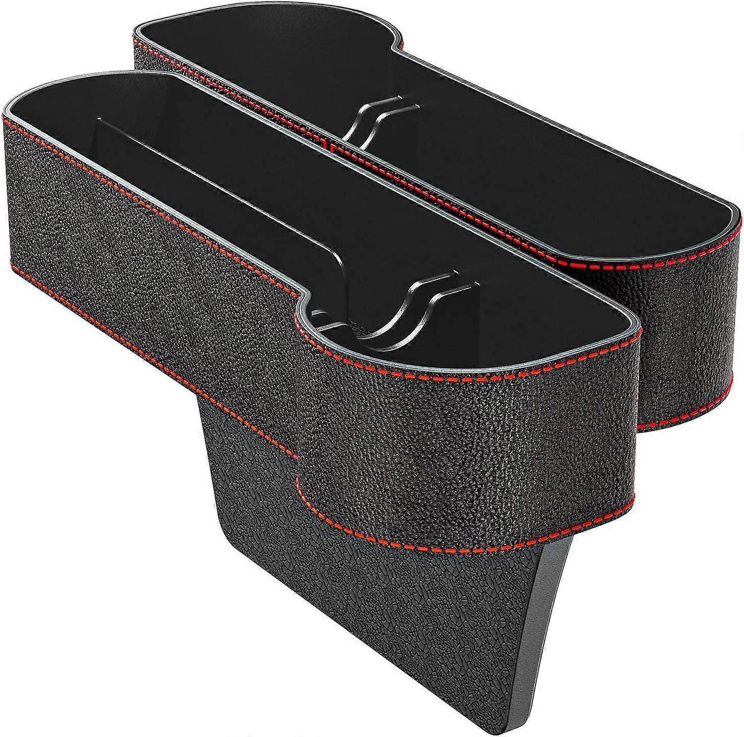 2pcs Car Front Seat Organizer Interior Storage Accessories Car Trunk Organizer Side Gap PU Leather for Side Storage Box