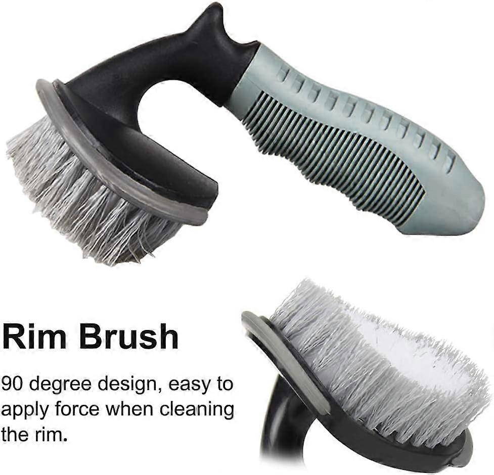 2pcs Wheel Cleaning Brush Set for Car, Tire & Motorcycle Rims