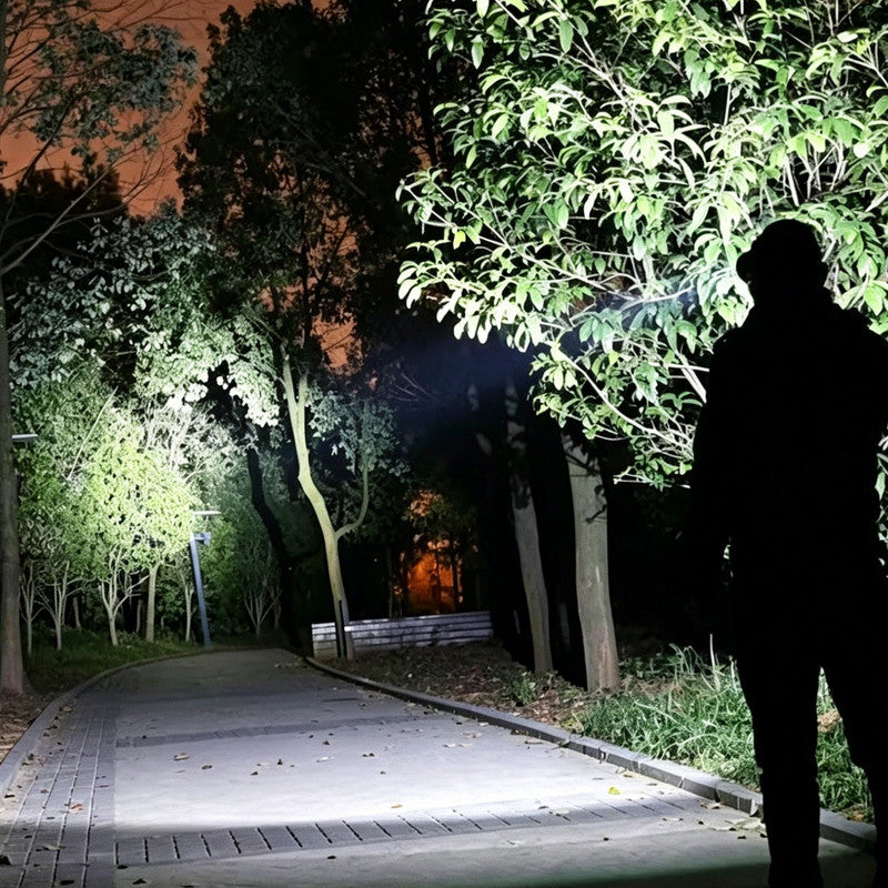 Outdoor Multi-Function LED Headlamp - 4-Level Dimmable Waterproof Headlamp - Head-Mounted Headlamp - Spotlight - Ideal for Night Fishing, Hiking, Camping, and Work - High-Power Flashlight - Gold