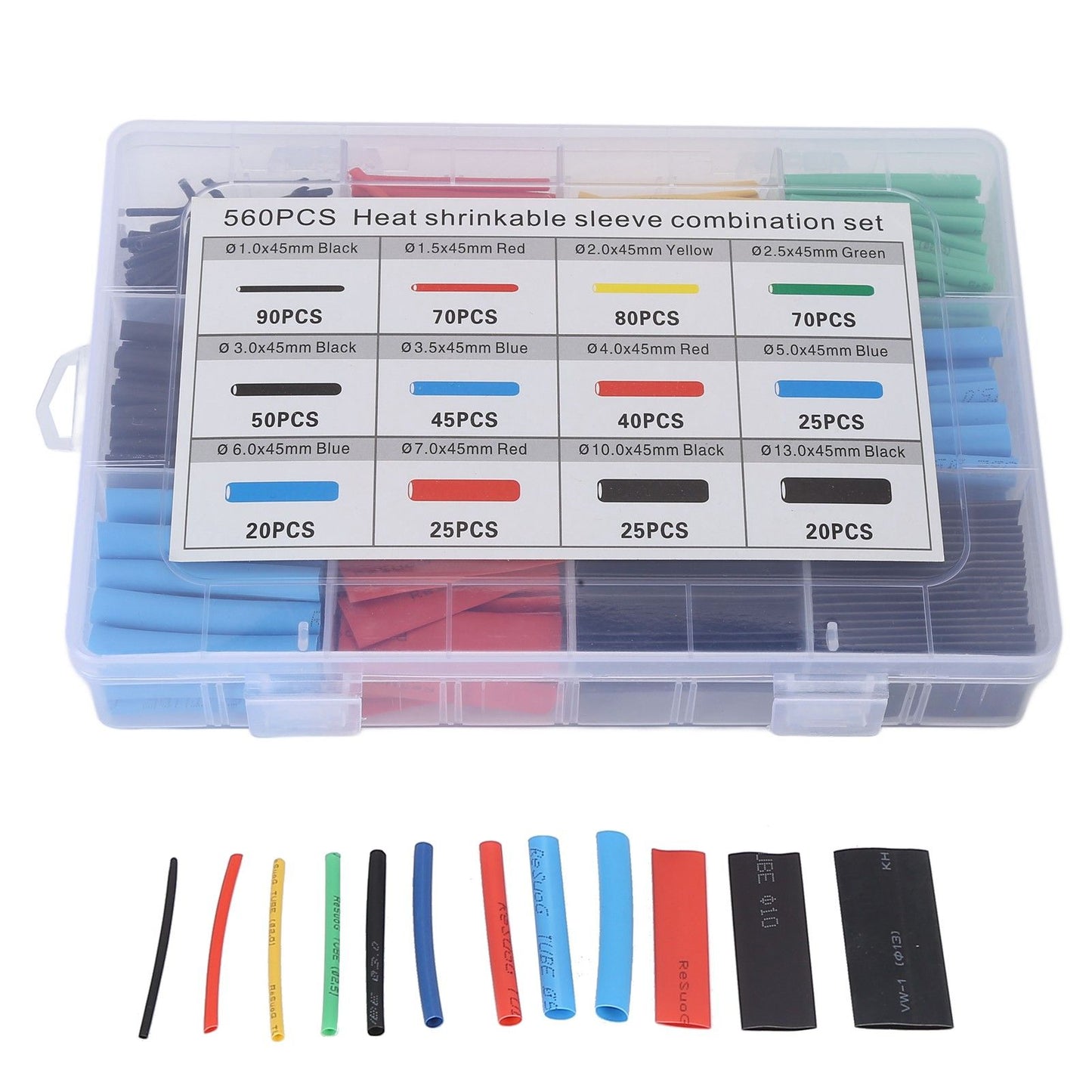 560 Pcs Heat Shrink Tube Wire Shrink Wrap Flame Retardant Insulated Heat Shrinkable Tube Set