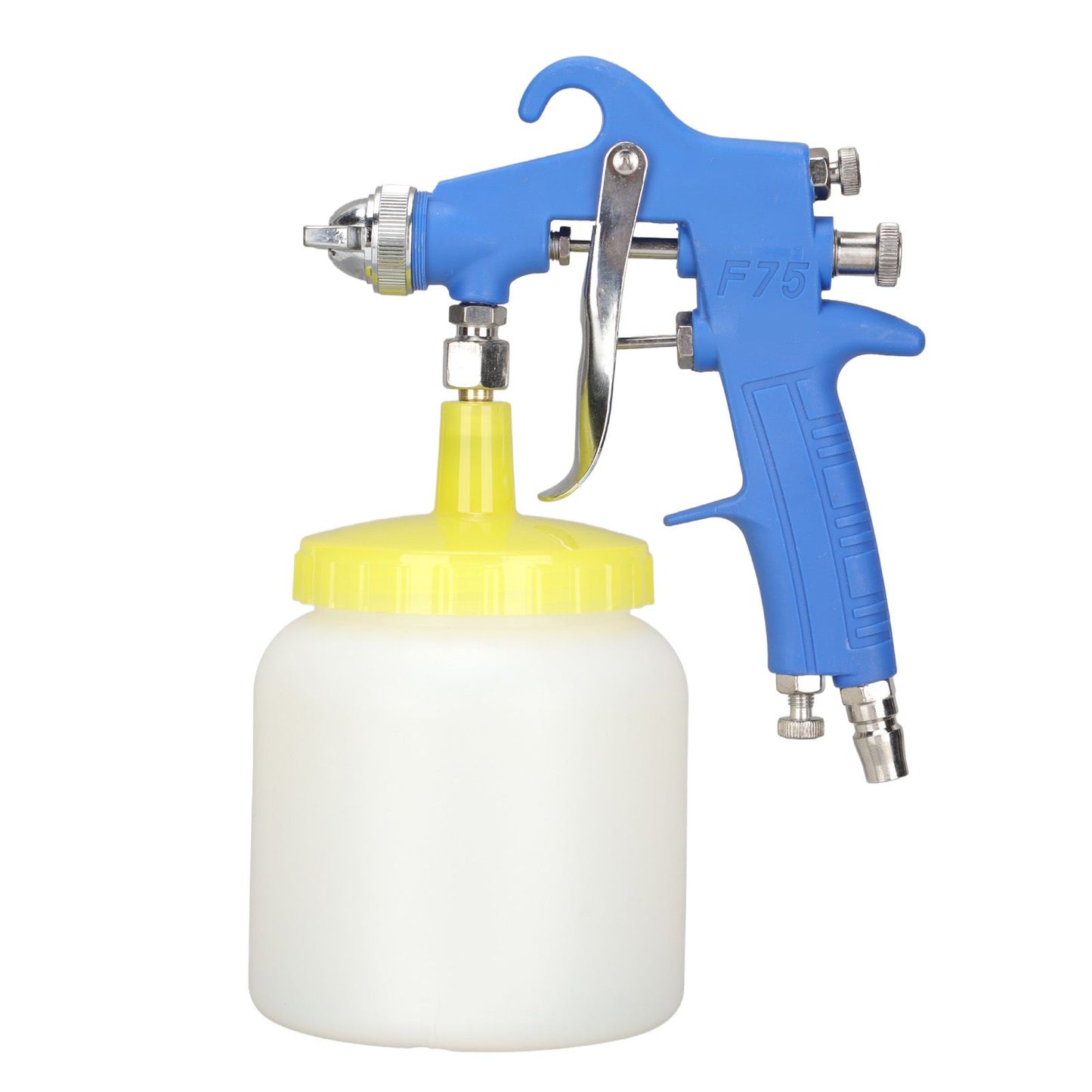 F 75 1.5mm Paint Sprayer Hydrocone Type Stainless Steel Air Varnish Sprayer for Automotive Industrial Blue